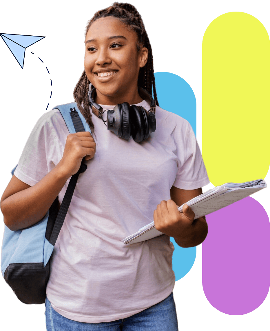 Student using the Thuto learning and rewards app on a smartphone